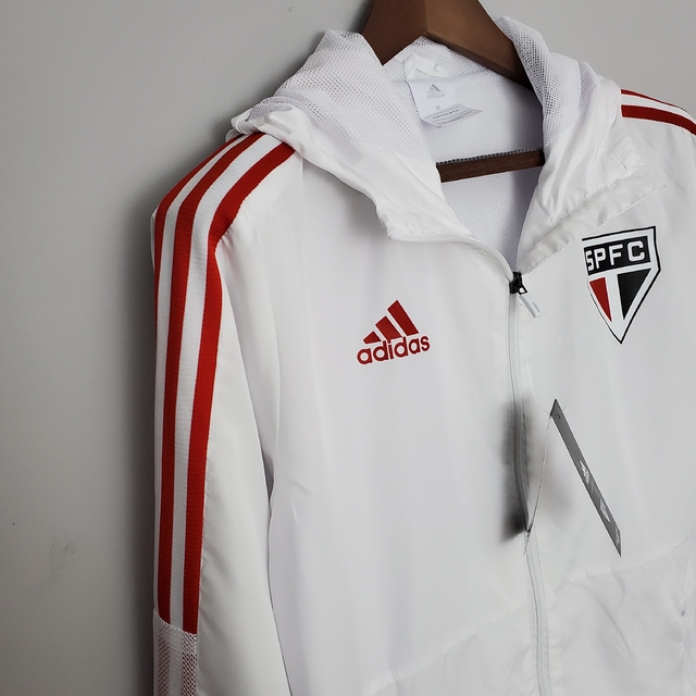 JAQUETA CORTA VENTO SÃO PAULO 22/23 ADIDAS-MASCULINA-BRANCA