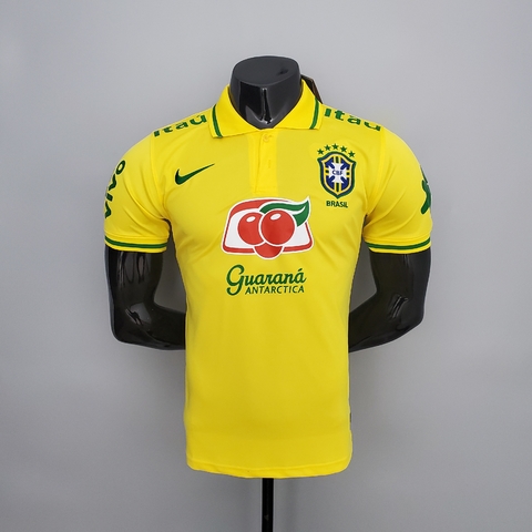 Camisa Seleção Brasil Polo Azul Claro 2022/23 Torcedor Masculina