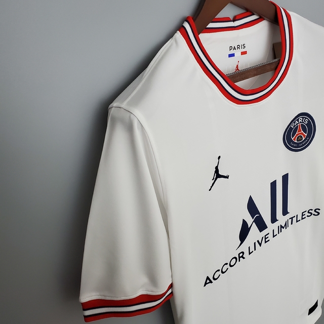 CAMISA PARIS SAINT-GERMAIN EDIÇÃO ESPECIAL JORDAN 21/22 TORCEDOR NIKE  MASCULINA - BRANCA