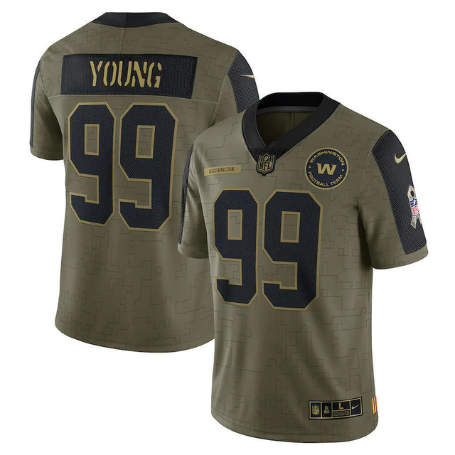 CAMISA FUTEBOL AMERICANO NFL WASHINGTON REDSKINS-MASCULINA-SALUTE TO  SERVICE-Nº44 RIGGINS 99 YOUNG 24 GILBSON