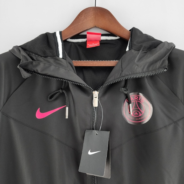 JAQUETA CORTA VENTO PSG BLACK 2022 NIKE-MASCULINA- PRETO