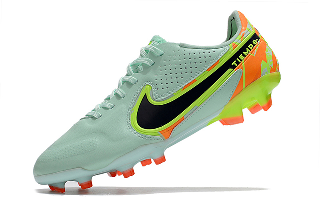 Chuteira Nike Tiempo Legend 9 Elite FG Verde Laranja