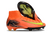 Chuteira Nike Air Zoom Mercurial Superfly 8 Elite FG na cor laranja com detalhes em preto e amarelo.