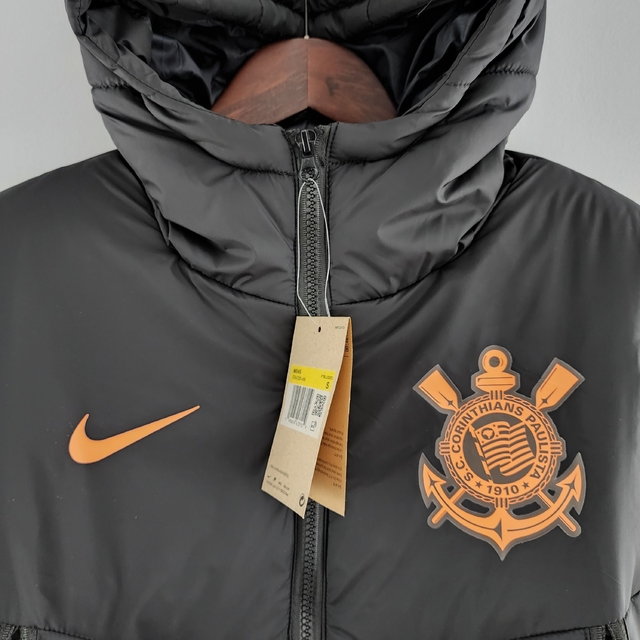 JAQUETA CASACO CORINTHIANS 2022 NIKE- MASCULINA-PRETO/LARANJA