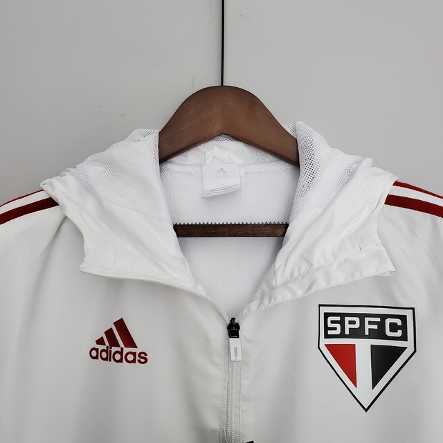 JAQUETA CORTA VENTO SÃO PAULO 22/23 ADIDAS-MASCULINA-BRANCA