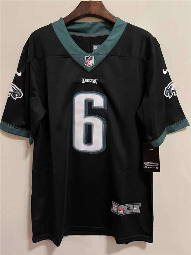 CAMISA FUTEBOL AMERICANO NFL PHILADELPHIA EAGLES SMITH HOME BORDADO PRETO VERDE