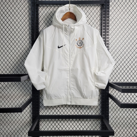 JAQUETA CORTA VENTO CORINTHIANS 23 24 NIKE MASCULINA BRANCA
