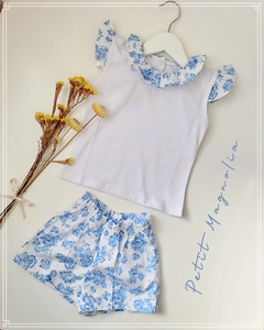 Conjunto de verano remera con volados y short