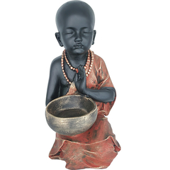 Estátua Buda Chinês Menino Com Castiçal 32cm 05028 - comprar online