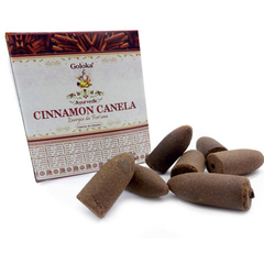 Incenso Cone Cascata Backflow Com Fragrância Cinnamon Canela Goloka - Loja Mana Omॐ