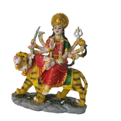 Imagem do Durga Maa Sentada No Tigre com Suas Armas 24cm 16290