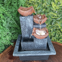 Fonte De água De Mesa Feng Shui Meditação Fonte Cascata 3 Quedas 01078