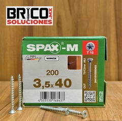 Spax-M para MDF 3.5x40mm Media Cuerda T15 200pz