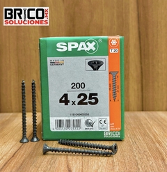SPAX Para Madera COLOR NEGRO 4X25mm T20 Cuerda Completa 200PZS.