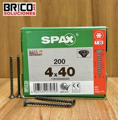 SPAX Para Madera COLOR NEGRO 4X40mm T20 Cuerda Completa 200PZS.