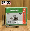 SPAX Para Madera COLOR NEGRO 4X50mm T20 Cuerda Completa 200PZS.