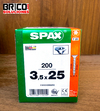Spax Madera 3.5x25 mm Cuerda Completa T20 200pz
