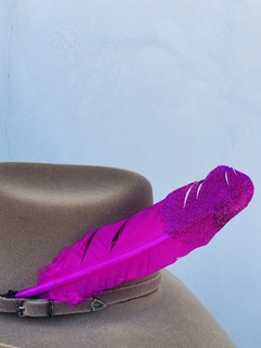 Pena para chapéu personalizada com glitter - comprar online