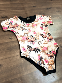 Body infantil - cavalo floral - loja online