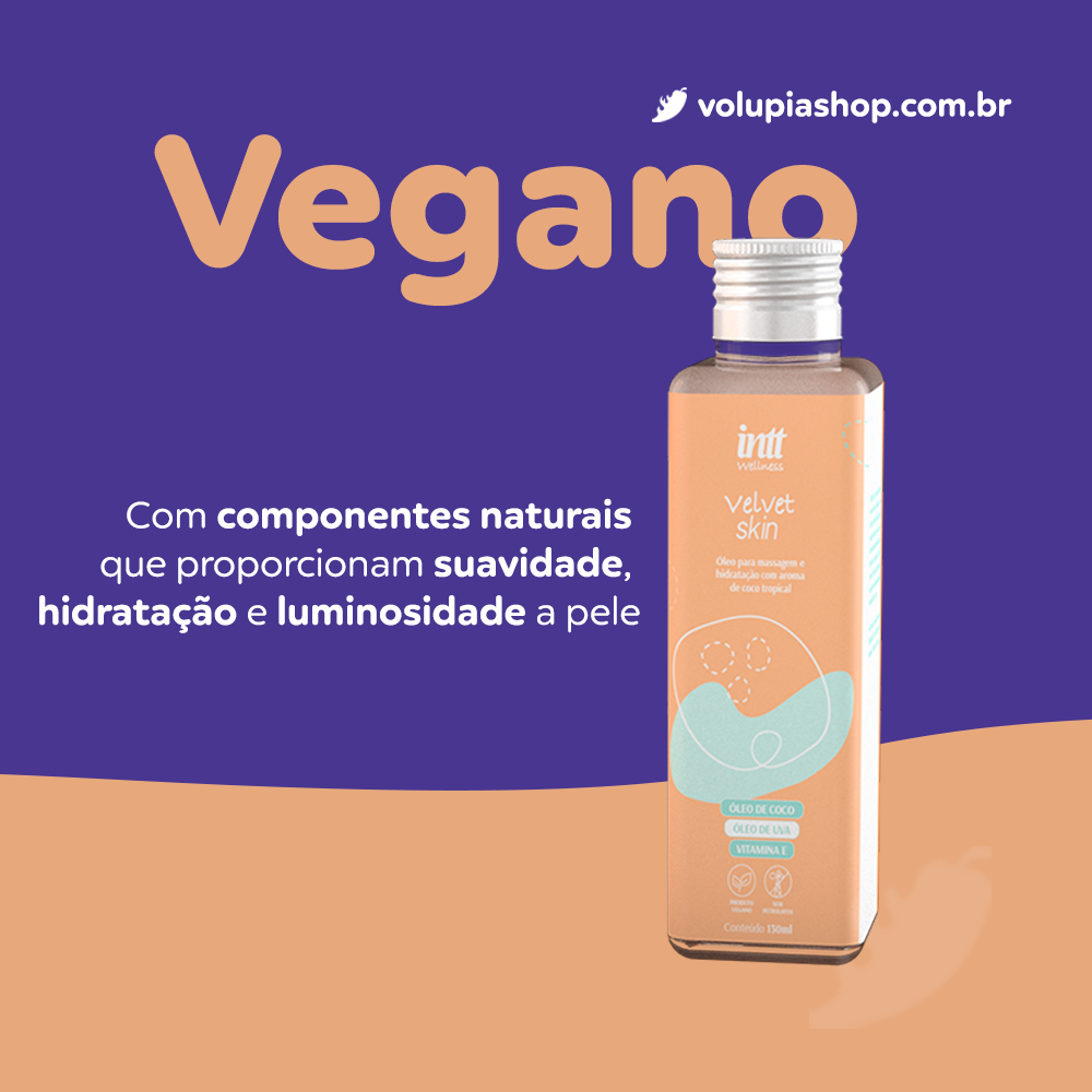 Óleo Vegano de Massagem e Hidratação Aroma de Coco Velvet Skin 130ml Intt