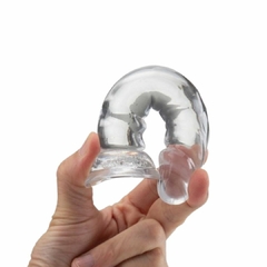 PROTESE DILDO TRANSPARENTE COM VENTOSA 14,8X3CM - VITORELI SEX SHOP