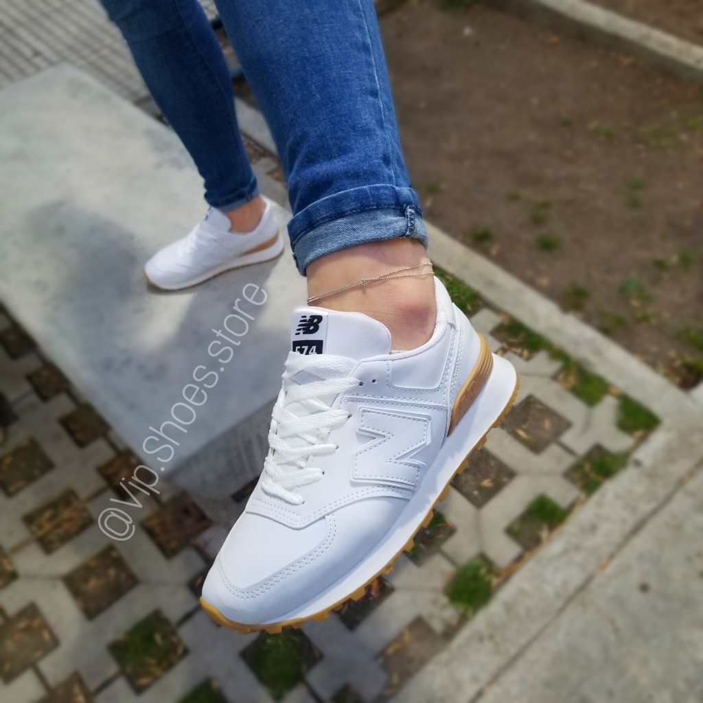 New balance blancas tela sale