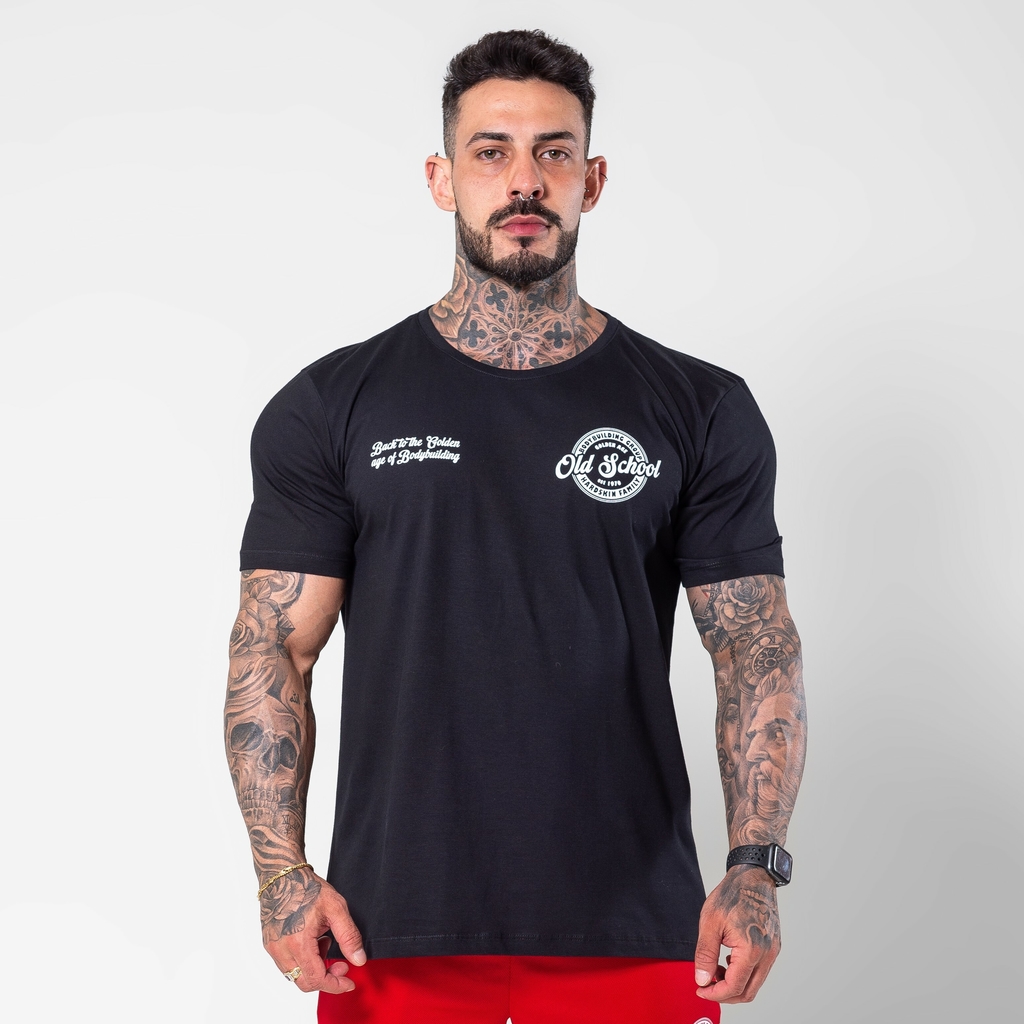 Camiseta Old School Preta Hardskin Fitness Wear