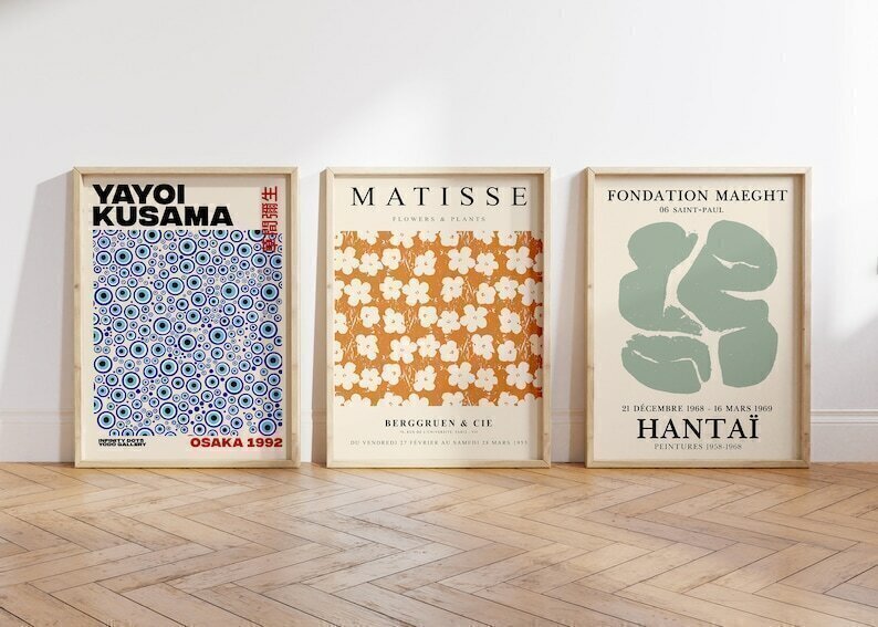 Cuadros Minimalistas, Yayoi Kusama, Picasso, Matisse X 6