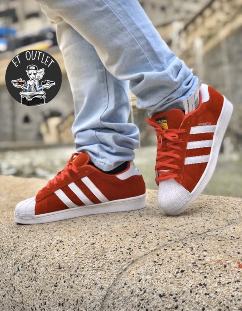 Adidas superstar fashion azul e vermelho