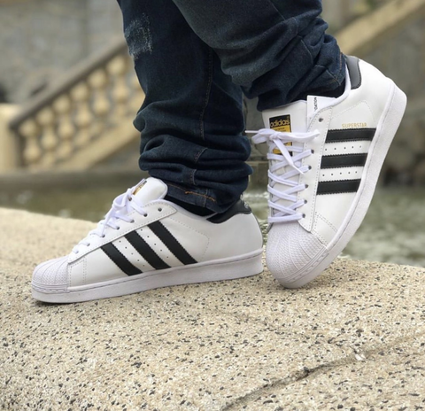 Adidas Superstar Branco Com Preto - Et outlet