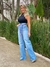 Calça Wide Leg Cinto em Croche Jeans Feminina - 13.42.0025 na internet