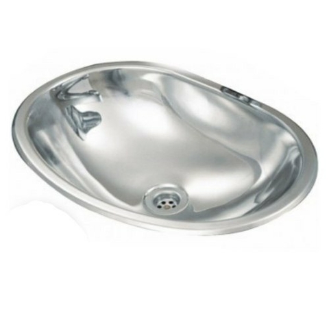 Bacha baño oval 37x26x12 Acero Johnson OV370L de encastrar