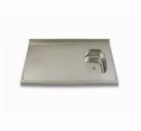 Mesada cocina de acero con bacha simple derecha Ariel 140x62 cm