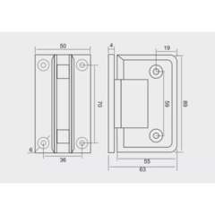 Dobradiça Centralizada Para Porta e Box De Vidro GV48 V/A (1 Unidade) na internet