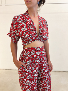 Top Kimono Rojo Florcitas