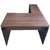 Mesa de Escritório em L com Gavetas – Mesa 1,70m + Mesa Auxiliar –PANDIN PE40 – WALNUT/PRETO – 1856 - Móveis Magazine Silva Moveis de Escritório e Residência 