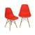 Cadeira Charles Eames Eiffel Vermelha Base Madeira Sala Cozinha Jantar - comprar online