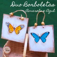 Duo Borboletas - Amarelo e Azul