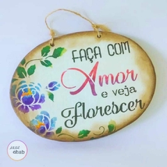 Placa Com Amor - Atelie Chab - Produtos exclusivos com design e elegância