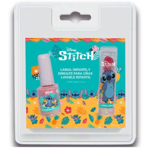 Set de esmalte + labial Stitch