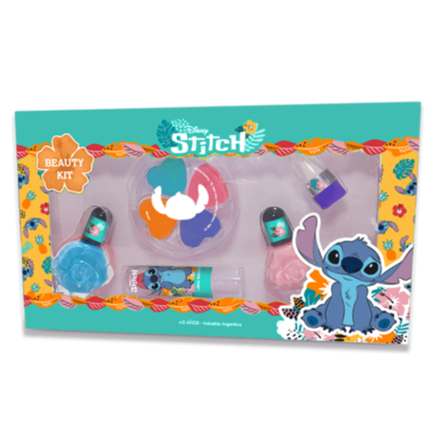Beauty Kit Stitch - 2 esmaltes + maquillaje cremoso+ delineador kohol+ 1 labial