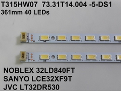 Kit X 2 Tiras De Led 73.31t14.004-5-ds1 T315hw07 361mm 40led