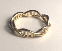 Anel DNA 3D dourado - HelaCiências