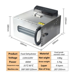 Desidratador de Alimentos CUKYI 6 Bandejas