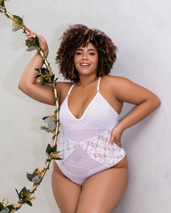 Body Plus Size com Arrastão e Renda Sem Bojo - loja online