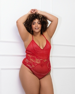 Body Plus Size com Arrastão e Renda Sem Bojo - comprar online