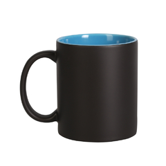 Caneca Mágica Preta Fosca com Interior Azul