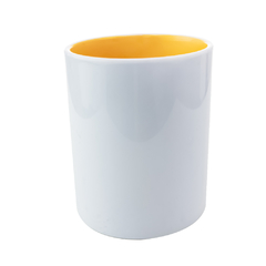 Caneca de Polímero com Alça de Coração Amarelo - comprar online