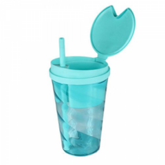 Copo Snack Cup Azul Tiffany Transparente 400ml - comprar online