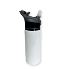 Squeeze Alumínio Branco Tampa Preta 600ml Mecolour - comprar online